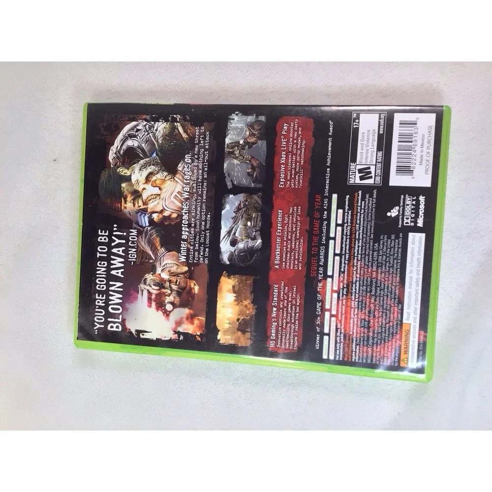 Gears of War 2 Microsoft Xbox 360 Video Game With Manual